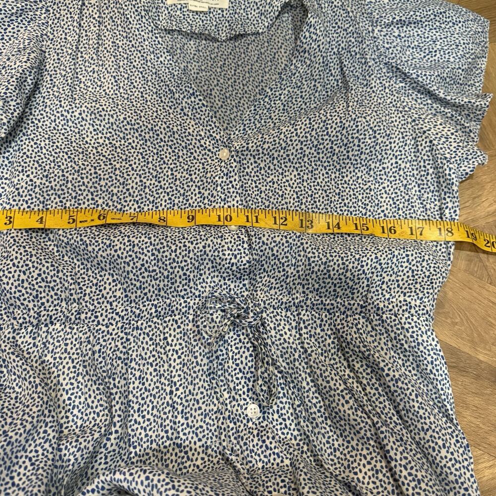 TROVATA Birds of Paradis Kristi Midi Dress White Blue Pebbles Women's Size XS - Picture 7 of 11
